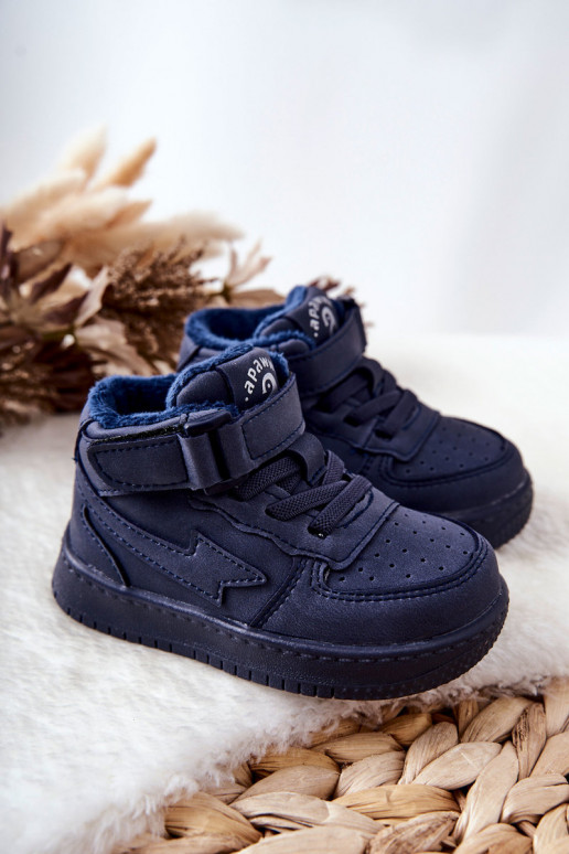 Chaussures de sport chauffées pour enfants de couleur bleu foncé Clafi Chaussures de sport chauffées pour enfants de couleur bleu foncé Clafi