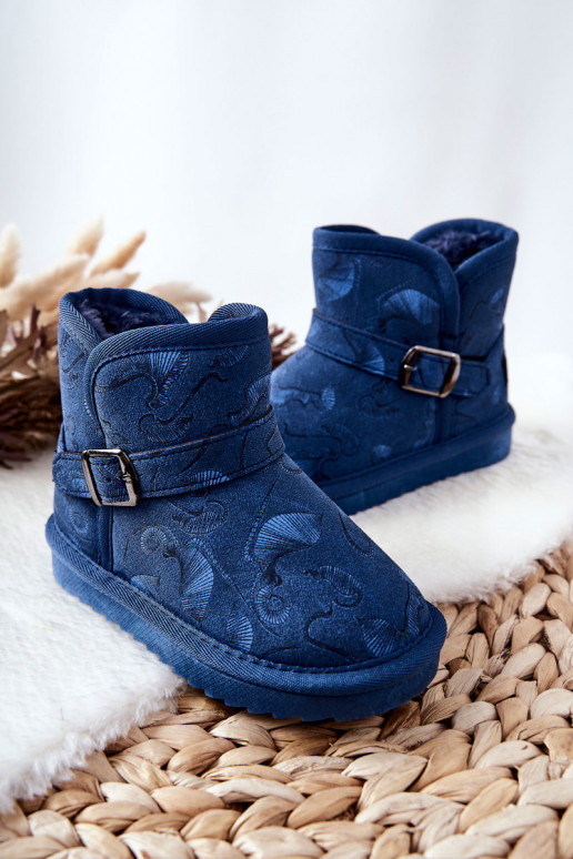 Kinder snowboots met bont in donkerblauw Kawai Kinder snowboots met bont in donkerblauw Kawai