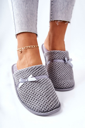 Slippers met linten grijze kleur Evira 2