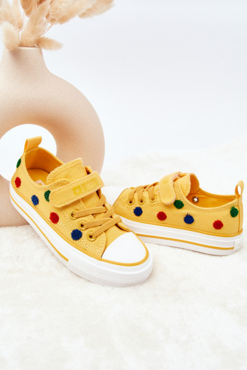 Vrijetijdsschoenen voor kinderen met zelfklevende sluitingen BIG STAR JJ374056 gele kleur 2