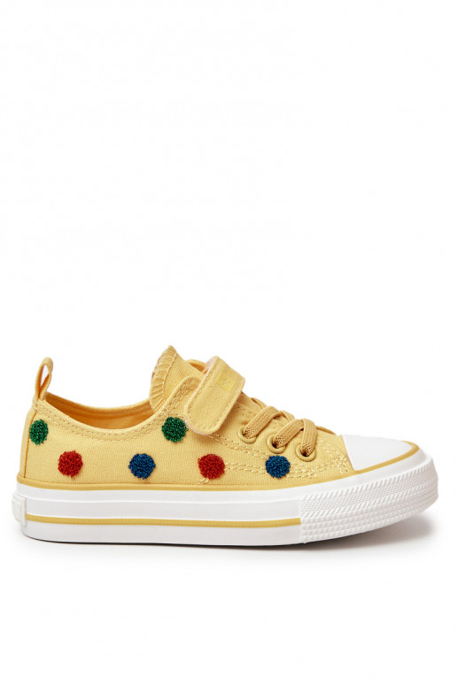 Kinder-Freizeitschuhe mit Klebeverschlüssen BIG STAR JJ374056 gelbe Farbe