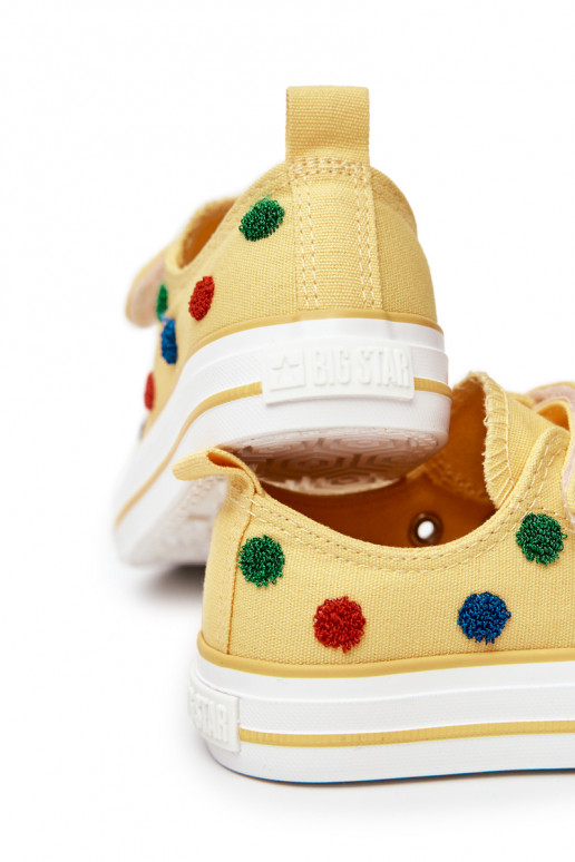 Vrijetijdsschoenen voor kinderen met zelfklevende sluitingen BIG STAR JJ374056 gele kleur Vrijetijdsschoenen voor kinderen met zelfklevende sluitingen BIG STAR JJ374056 gele kleur