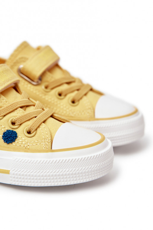 Kinder-Freizeitschuhe mit Klebeverschlüssen BIG STAR JJ374056 gelbe Farbe