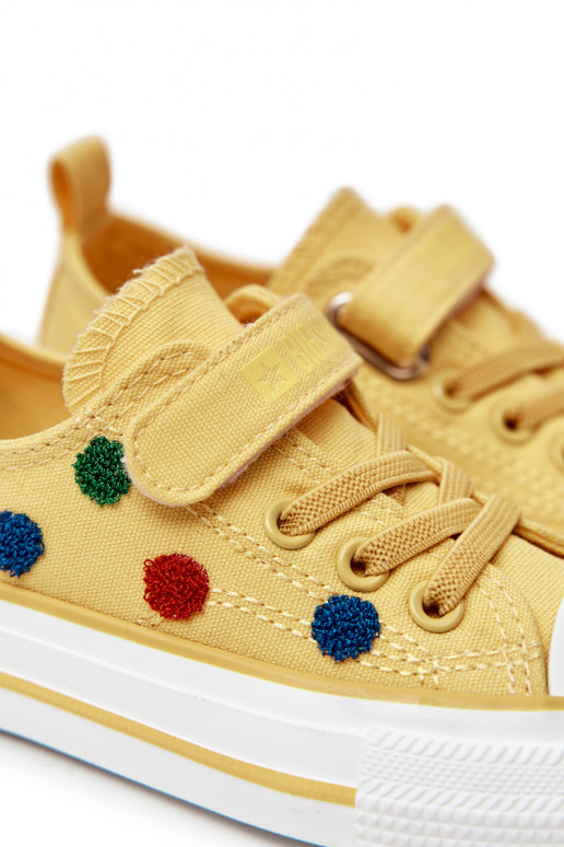 Kinder-Freizeitschuhe mit Klebeverschlüssen BIG STAR JJ374056 gelbe Farbe