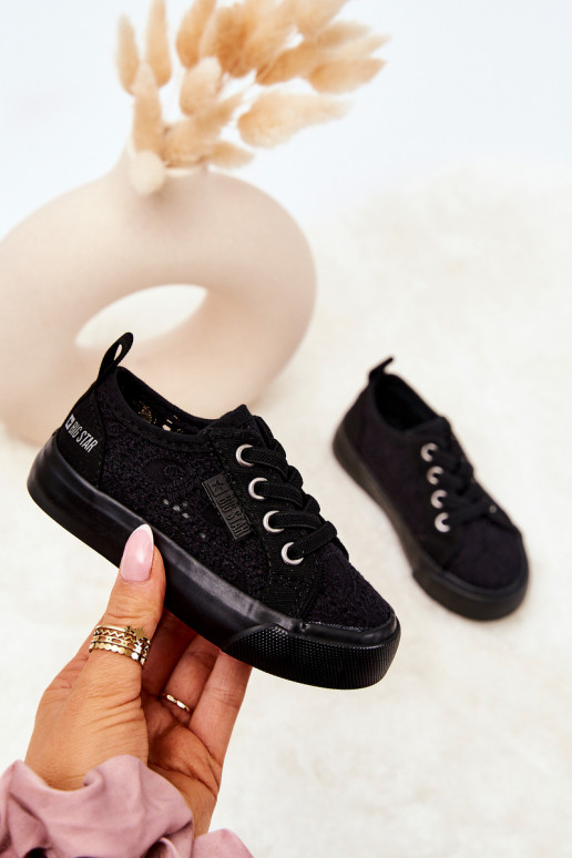 Freizeitschuhe mit durchbrochenen Elementen Big Star JJ374133 schwarze Farbe Freizeitschuhe mit durchbrochenen Elementen Big Star JJ374133 schwarze Farbe