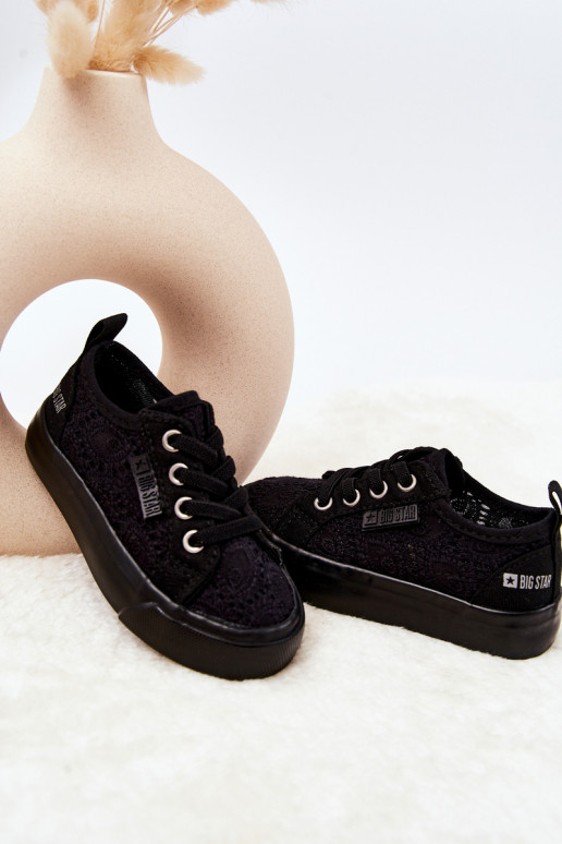 Freizeitschuhe mit durchbrochenen Elementen Big Star JJ374133 schwarze Farbe Freizeitschuhe mit durchbrochenen Elementen Big Star JJ374133 schwarze Farbe