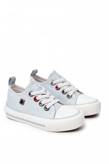 Klassiek kindermodel sneakers met platte zolen BIG STAR HH374094 blauwe kleur