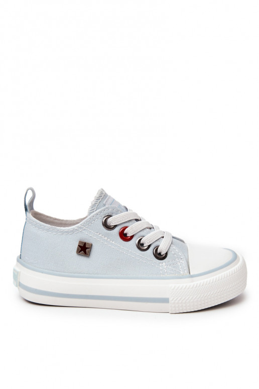 Klassische Kinder-Sneakers mit flacher Sohle BIG STAR HH374094 in blauer Farbe Klassische Kinder-Sneakers mit flacher Sohle BIG STAR HH374094 in blauer Farbe