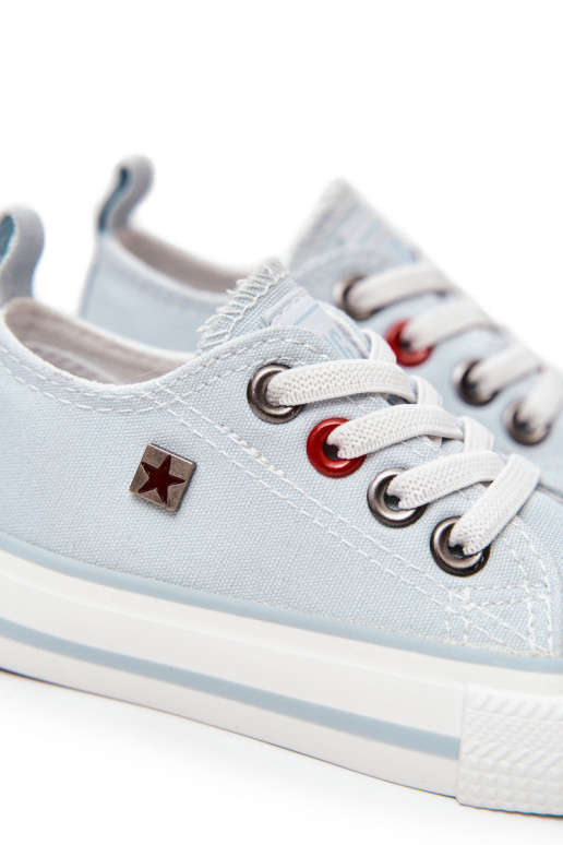 Klassische Kinder-Sneakers mit flacher Sohle BIG STAR HH374094 in blauer Farbe Klassische Kinder-Sneakers mit flacher Sohle BIG STAR HH374094 in blauer Farbe