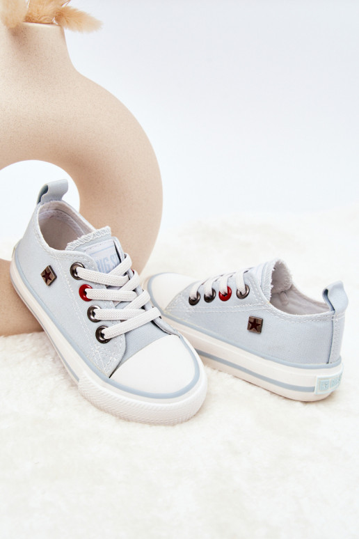 Klassiek kindermodel sneakers met platte zolen BIG STAR HH374094 blauwe kleur Klassiek kindermodel sneakers met platte zolen BIG STAR HH374094 blauwe kleur