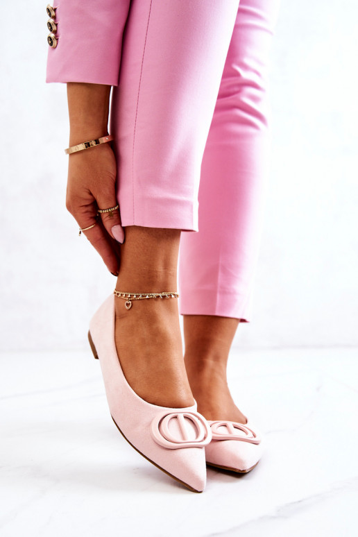 Ballerines pointues en daim Rose clair Neris Ballerines pointues en daim Rose clair Neris