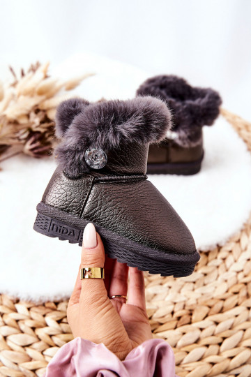 Gewärmte Schneestiefel mit Fell in der grauen Farbe Bessie
