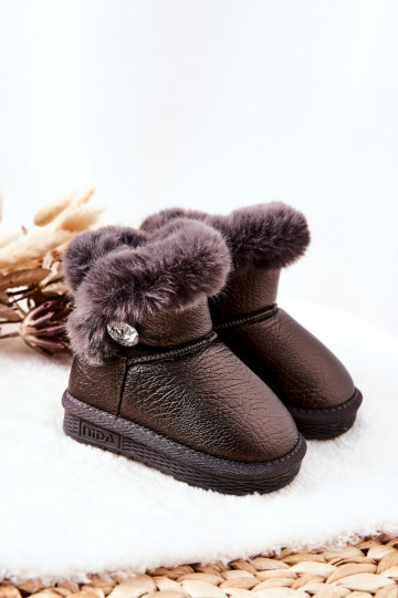 bottes de neige chauffées avec fourrure de couleur grise Bessie 2