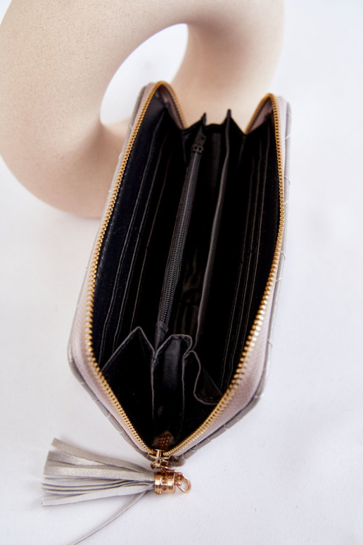 Grand Portefeuille Surpiqué Argent Jeffrey Grand Portefeuille Surpiqué Argent Jeffrey