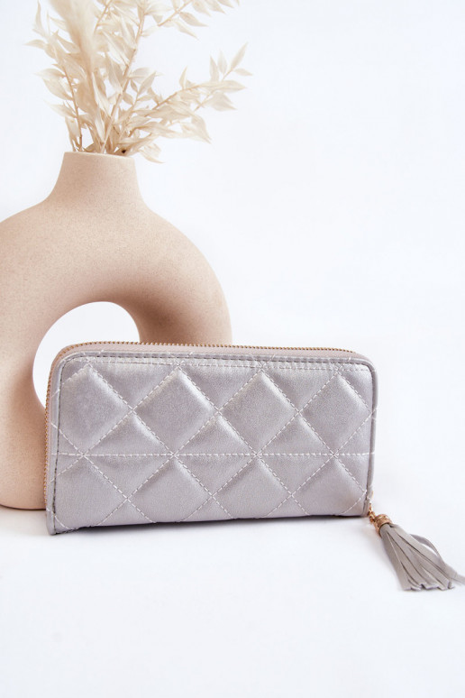 Große genähte Geldbörse Silver Jeffrey Große genähte Geldbörse Silver Jeffrey