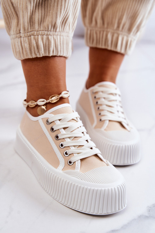 platform sneakers in beige Mischa platform sneakers in beige Mischa