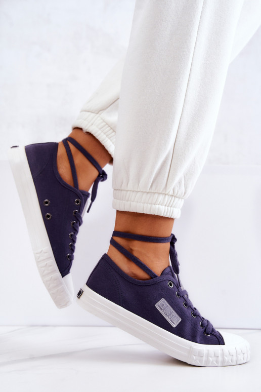 Klassisches Modell Damenschuhe BIG STAR JJ274494 dunkelblau