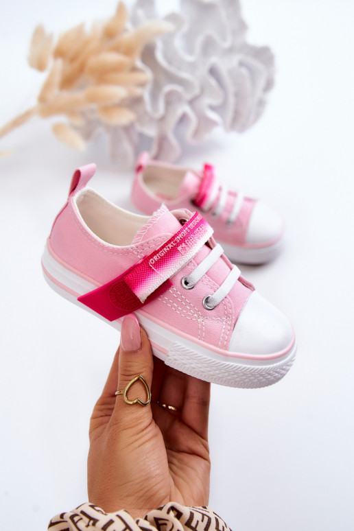 Platte kinderschoenen BIG STAR JJ374078 roze kleur Platte kinderschoenen BIG STAR JJ374078 roze kleur
