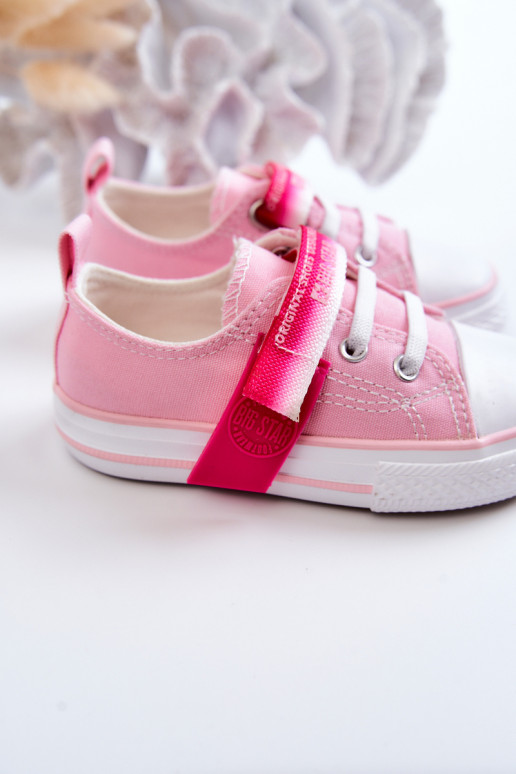 Platte kinderschoenen BIG STAR JJ374078 roze kleur Platte kinderschoenen BIG STAR JJ374078 roze kleur