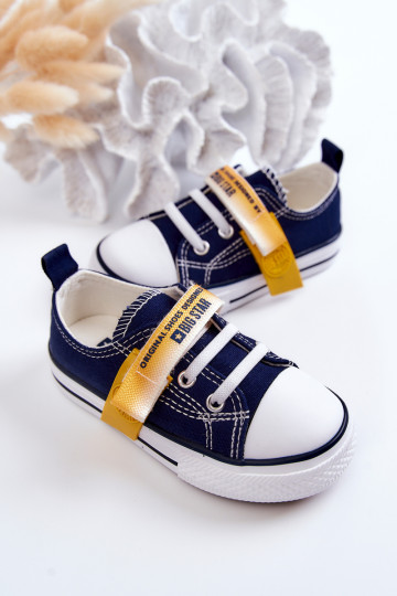 Flache Kinderschuhe BIG STAR JJ374077 dunkelblau 2