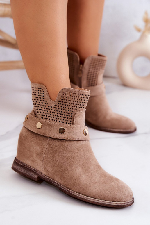mit durchbrochenen Elementen Stiefel beige Royale mit durchbrochenen Elementen Stiefel beige Royale