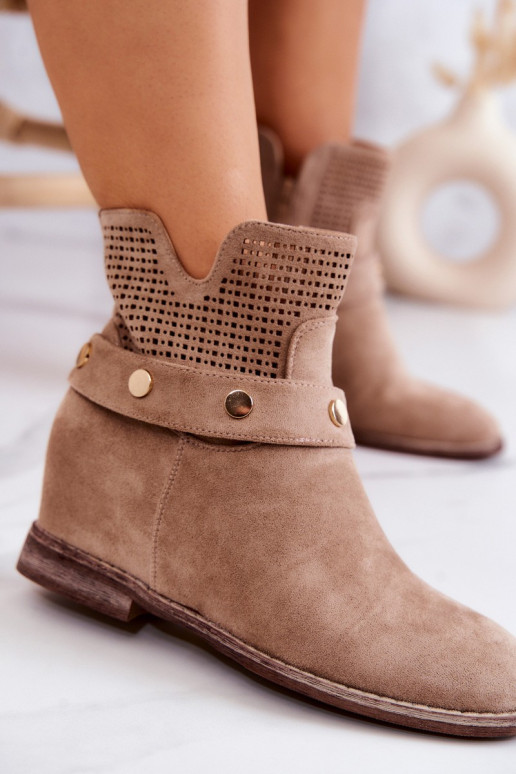 mit durchbrochenen Elementen Stiefel beige Royale mit durchbrochenen Elementen Stiefel beige Royale