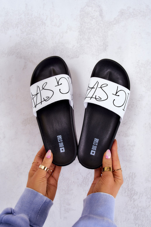 Chaussons Femme Caoutchouc Big Star JJ274A275 Noir et blanc