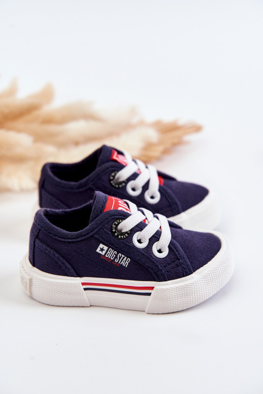 Platte kinderschoenen Big Star JJ374163 donkerblauw Platte kinderschoenen Big Star JJ374163 donkerblauw