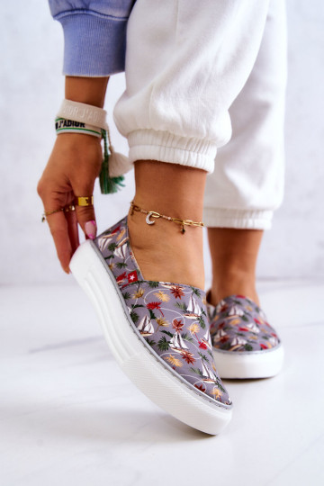 Sneakers Slip On Memory Foam Big Star JJ276015 graue Farbe