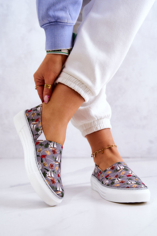 Sneakers Slip On Memory Foam Big Star JJ276015 graue Farbe