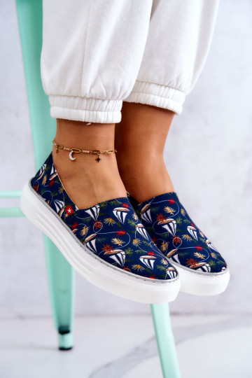 Sneakers Slip On Memory Foam Big Star JJ276016 dunkelblau