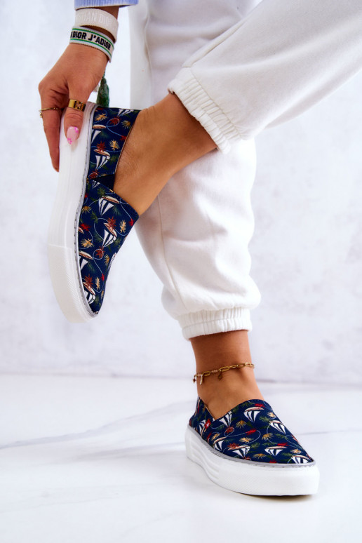 Baskets Slip On Memory Foam Big Star JJ276016 bleu foncé Baskets Slip On Memory Foam Big Star JJ276016 bleu foncé