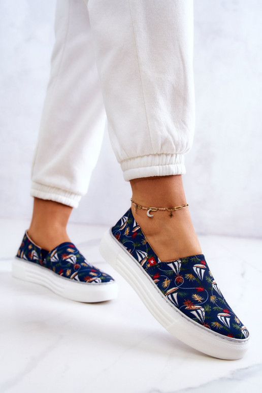 Baskets Slip On Memory Foam Big Star JJ276016 bleu foncé Baskets Slip On Memory Foam Big Star JJ276016 bleu foncé