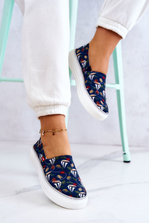 Baskets Slip On Memory Foam Big Star JJ276016 bleu foncé