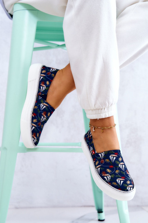 Baskets Slip On Memory Foam Big Star JJ276016 bleu foncé