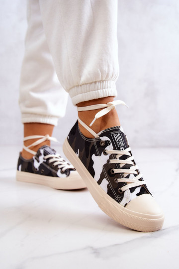 chaussures de loisirs en tissu avec camouflage BIG STAR JJ274237 Blanc-gris