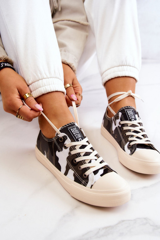 chaussures de loisirs en tissu avec camouflage BIG STAR JJ274237 Blanc-gris chaussures de loisirs en tissu avec camouflage BIG STAR JJ274237 Blanc-gris
