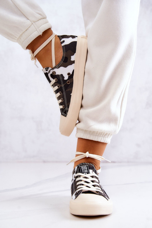chaussures de loisirs en tissu avec camouflage BIG STAR JJ274237 Blanc-gris chaussures de loisirs en tissu avec camouflage BIG STAR JJ274237 Blanc-gris