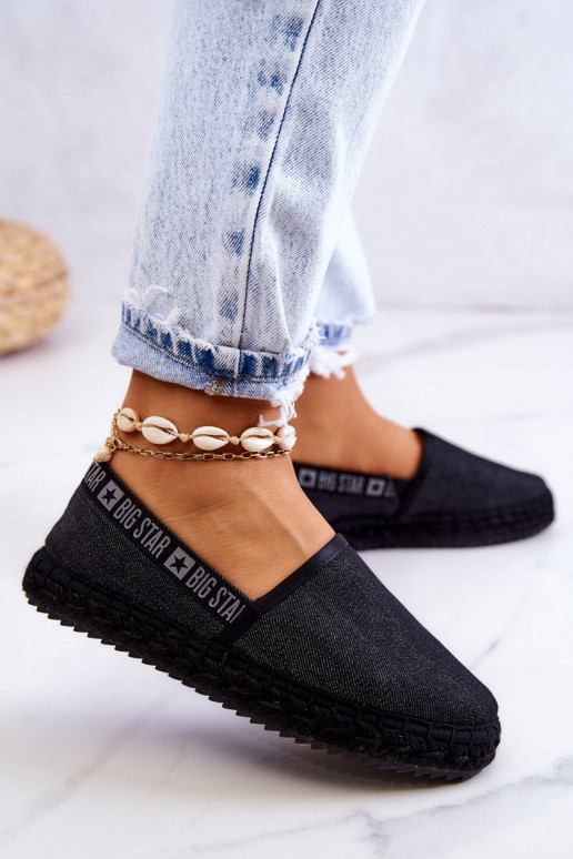 Stoff-Espadrilles des widerstandsfähigen Modells Big Star JJ274878 in Schwarz