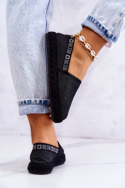 Stoff-Espadrilles des widerstandsfähigen Modells Big Star JJ274878 in Schwarz