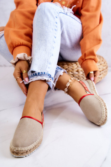 Stoffen espadrilles van het resistente model Big Star JJ274879 beige 2