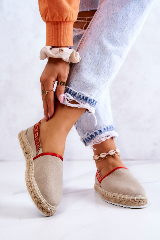 Stoffen espadrilles van het resistente model Big Star JJ274879 beige Stoffen espadrilles van het resistente model Big Star JJ274879 beige