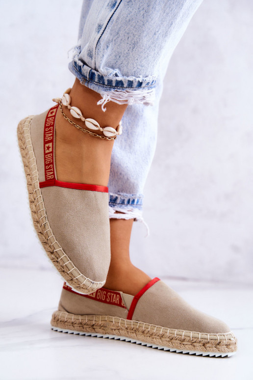 Espadrilles en tissu du modèle résistant Big Star JJ274879 beige