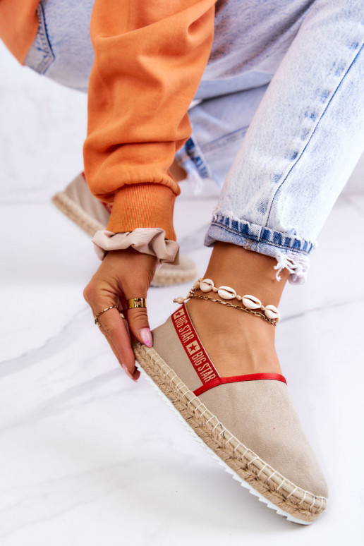 Espadrilles en tissu du modèle résistant Big Star JJ274879 beige
