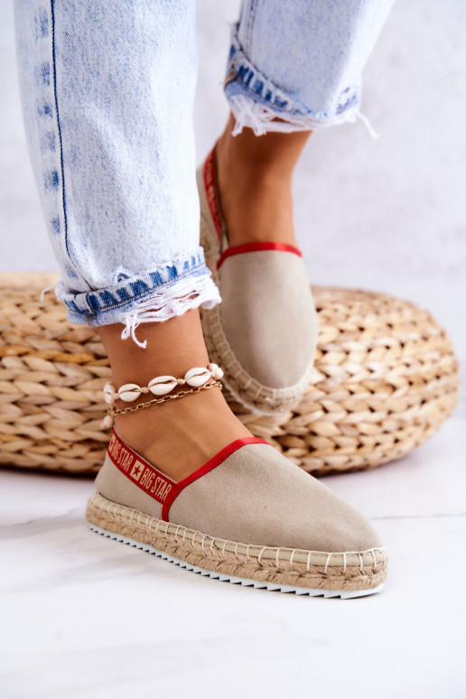 Stoffen espadrilles van het resistente model Big Star JJ274879 beige Stoffen espadrilles van het resistente model Big Star JJ274879 beige