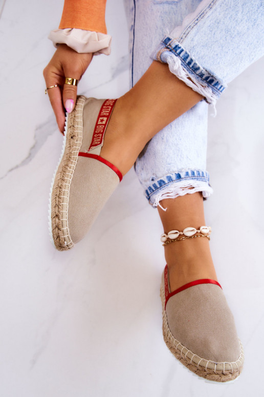 Espadrilles en tissu du modèle résistant Big Star JJ274879 beige