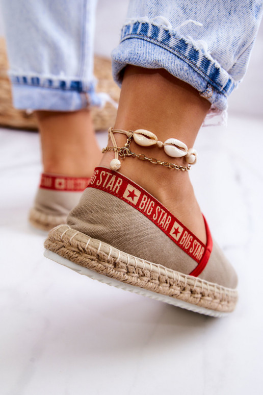 Stoffen espadrilles van het resistente model Big Star JJ274879 beige Stoffen espadrilles van het resistente model Big Star JJ274879 beige
