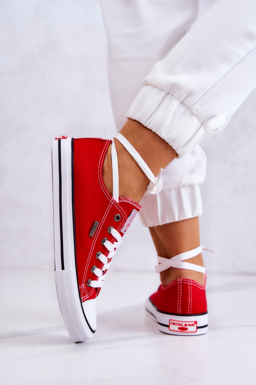 Klassiek model vrijetijdsschoenen Cross Jeans JJ2R4010C rode kleur