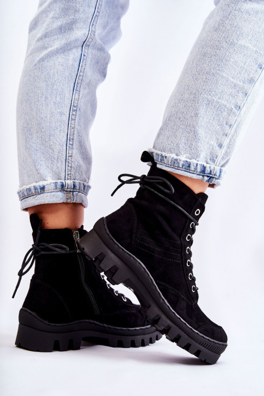 Bottines en daim couleur noir Layden