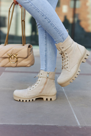 Bottes en daim chaussures couleur gris Layden